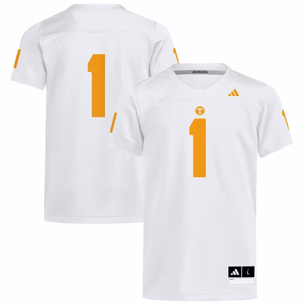 Youth adidas #1 White Tennessee Volunteers Replica Football Jersey - U-jersey