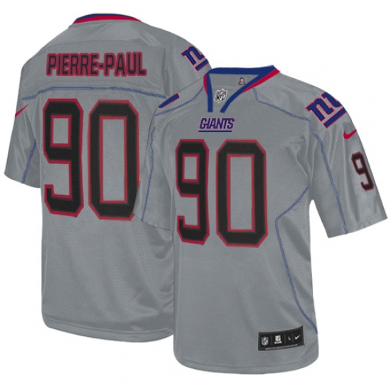 Men's Nike New York Giants #90 Jason Pierre-Paul Elite Lights Out Grey NFL Jersey - Ujersey