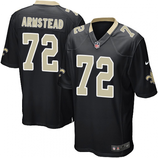 Men's Nike New Orleans Saints #72 Terron Armstead Game Black Team Color NFL Jersey