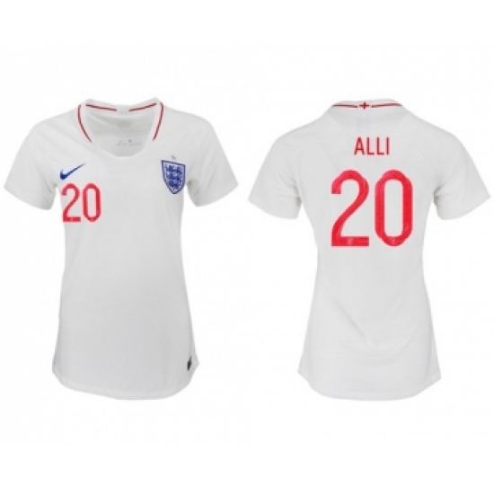 Women's England #20 Alli Home Soccer Country Jersey