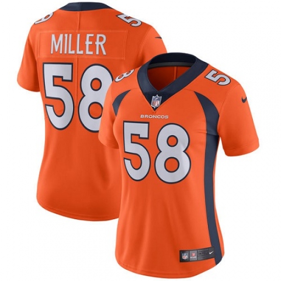 Women's Nike Denver Broncos #58 Von Miller Elite Orange Team Color NFL Jersey - Ujersey