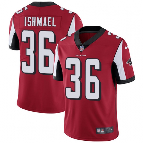 Youth Nike Atlanta Falcons #36 Kemal Ishmael Red Team Color Vapor Untouchable Limited Player NFL Jersey - Ujersey