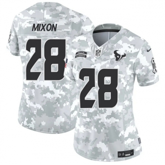 Women's Houston Texans #28 Joe Mixon 2024 F.U.S.E Arctic Camo Salute To Service Limited Stitched Football Jersey(Run Small) - Ujersey