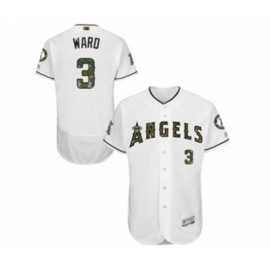 Men's Los Angeles Angels of Anaheim #3 Taylor Ward Authentic White 2016 Memorial Day Fashion Flex Base Baseball Player Jersey - Ujersey