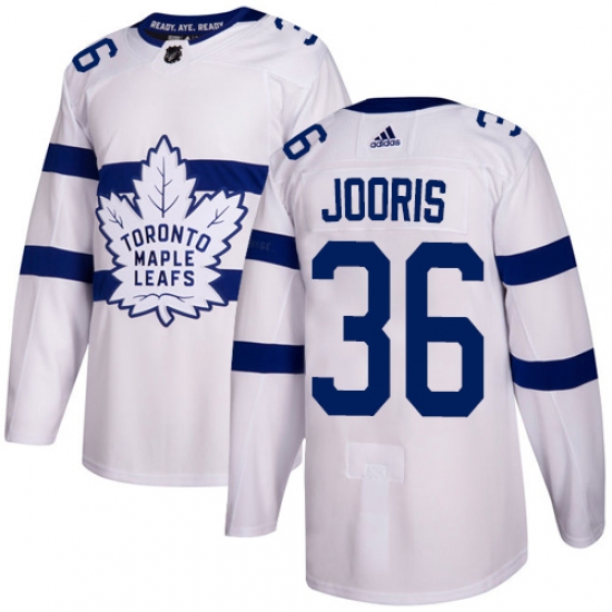 Men's Adidas Toronto Maple Leafs #36 Josh Jooris Authentic White 2018 Stadium Series NHL Jersey - Ujersey