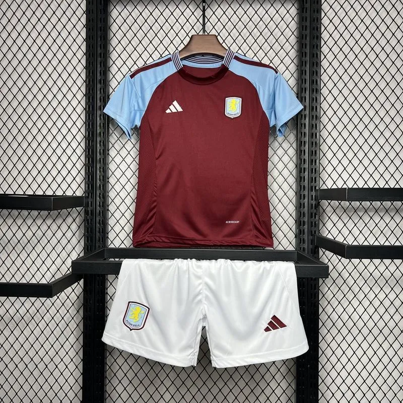 Aston Villa Football Jersey Home Kids Kit Jersey+Shorts 2024/25 - U-jersey