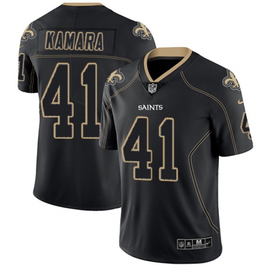 Men's Nike New Orleans Saints #41 Alvin Kamara Limited Lights Out Black Rush NFL Jersey - Ujersey