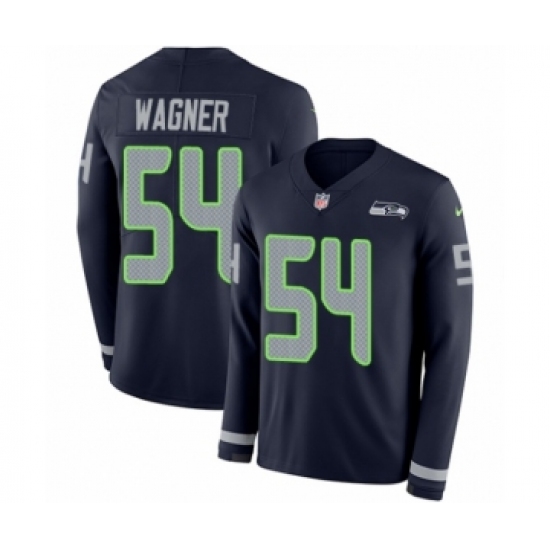 Youth Nike Seattle Seahawks #54 Bobby Wagner Limited Navy Blue Therma Long Sleeve NFL Jersey - Ujersey