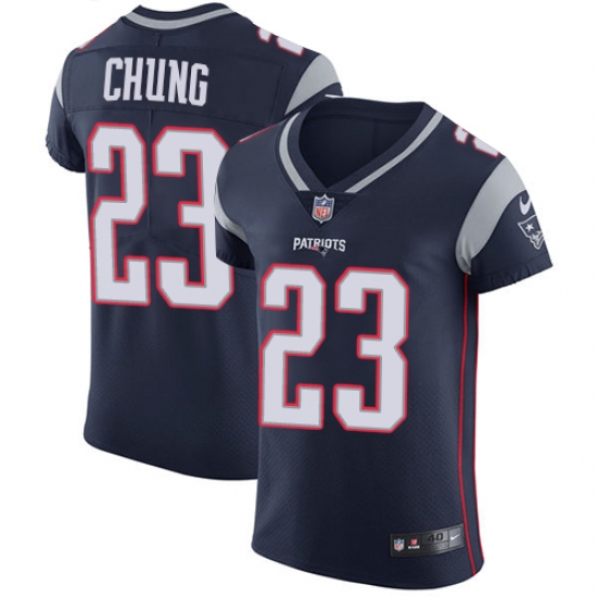 Men's Nike New England Patriots #23 Patrick Chung Navy Blue Team Color Vapor Untouchable Elite Player NFL Jersey - Ujersey