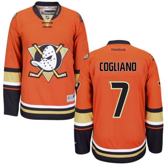 Youth Reebok Anaheim Ducks #7 Andrew Cogliano Authentic Orange Third NHL Jersey - Ujersey