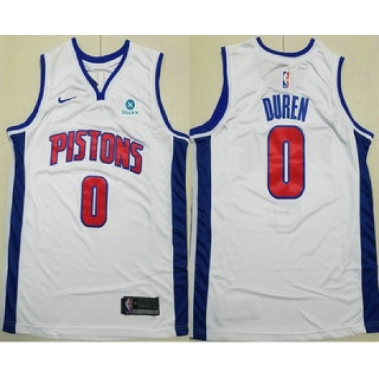 Men's Detroit Pistons #0 Jalen Duren White Icon Sponsor Swingman Jersey - Ujersey