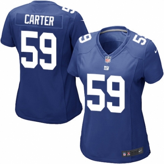 Women's Nike New York Giants #59 Lorenzo Carter Game Royal Blue Team Color NFL Jersey - Ujersey