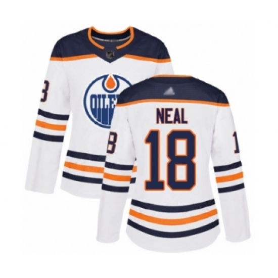 Women's Edmonton Oilers #18 James Neal Authentic White Away Hockey Jersey - Ujersey