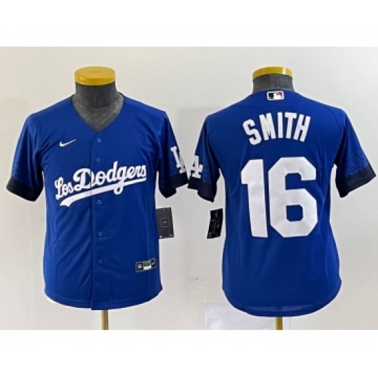 Women's Nike Los Angeles Dodgers #16 Will Smith Blue Stitched Cool Base Jersey - Ujersey
