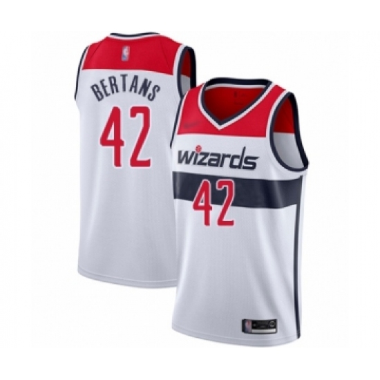 Youth Washington Wizards #42 Davis Bertans Swingman White Basketball Jersey - Association Edition - Ujersey