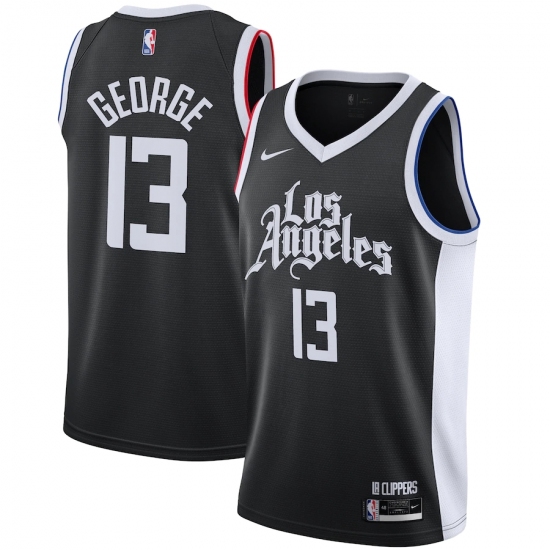 Men's LA Clippers #13 Paul George Nike Black 2020-21 Swingman Player Jersey - Ujersey