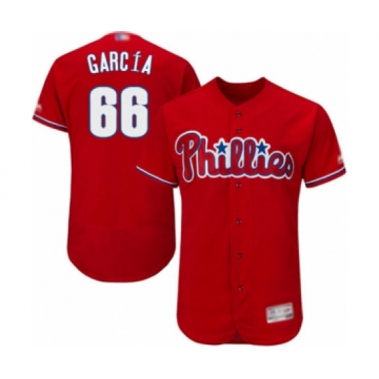 Men's Philadelphia Phillies #66 Edgar Garcia Red Alternate Flex Base Authentic Collection Baseball Player Jersey - Ujersey