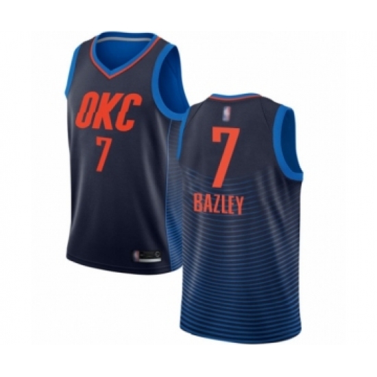 Men's Oklahoma City Thunder #7 Darius Bazley Authentic Navy Blue Basketball Jersey Statement Edition - Ujersey