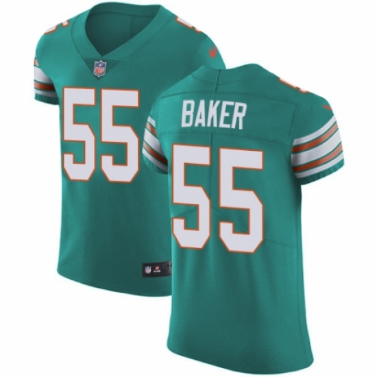 Men's Nike Miami Dolphins #55 Jerome Baker Aqua Green Alternate Vapor Untouchable Elite Player NFL Jersey - Ujersey