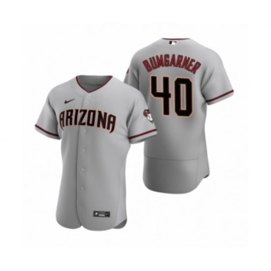 Men's Arizona Diamondbacks #40 Madison Bumgarner Nike Gray Authentic 2020 Road Jersey - Ujersey