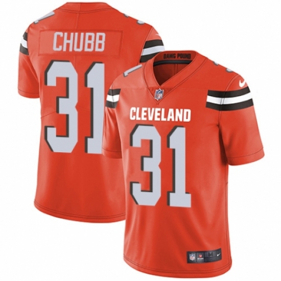 Youth Nike Cleveland Browns #31 Nick Chubb Orange Alternate Vapor Untouchable Limited Player NFL Jersey - Ujersey