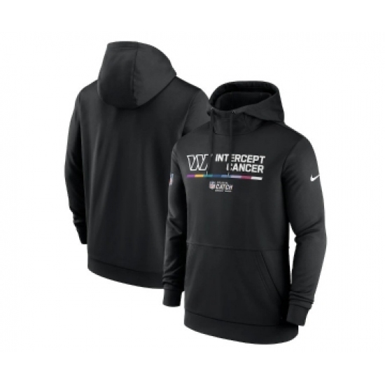 Men's Washington Commanders 2022 Black Crucial Catch Therma Performance Pullover Hoodie - Ujersey