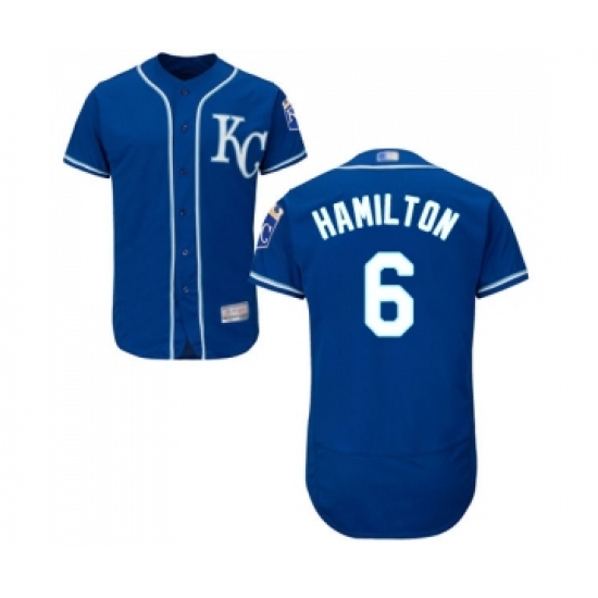 Men's Kansas City Royals #6 Billy Hamilton Royal Blue Alternate Flex Base Authentic Collection Baseball Jersey - Ujersey