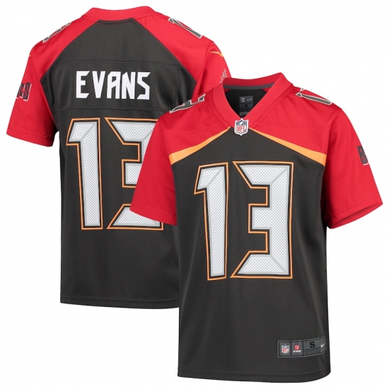 Youth Tampa Bay Buccaneers #13 Mike Evans Nike Pewter Inverted Game Jersey - Ujersey