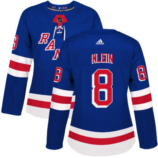 Women's Adidas New York Rangers #8 Kevin Klein Authentic Royal Blue Home NHL Jersey - Ujersey