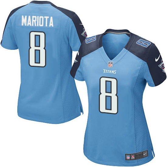 Women's Nike Tennessee Titans #8 Marcus Mariota Game Light Blue Team Color NFL Jersey - Ujersey