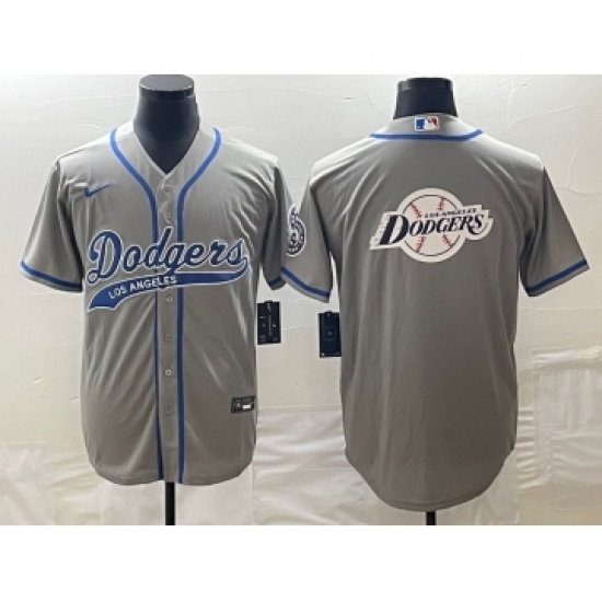 Men's Los Angeles Dodgers Grey Blank Cool Base Stitched Baseball Jerseys - Ujersey