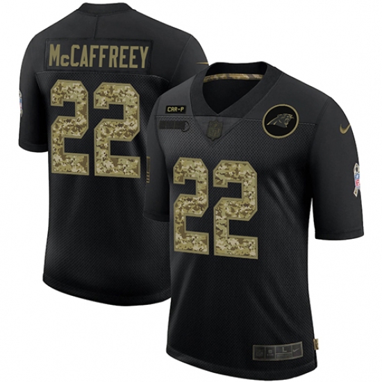 Men's Carolina Panthers #22 Christian McCaffrey Camo 2020 Salute To Service Limited Jersey - Ujersey