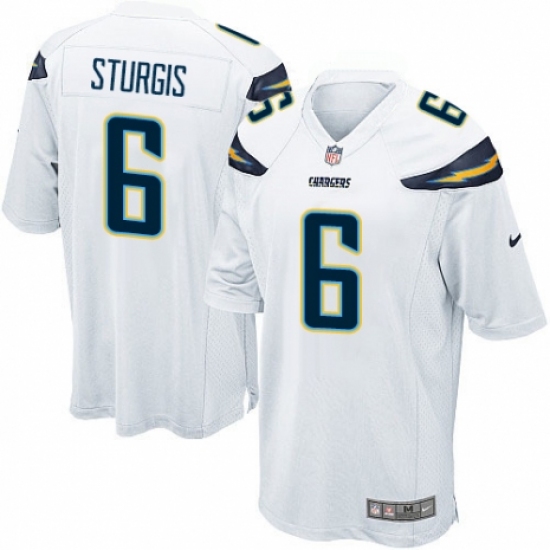 Men's Nike Los Angeles Chargers #6 Caleb Sturgis Game White NFL Jersey - Ujersey