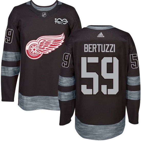 Men's Adidas Detroit Red Wings #59 Tyler Bertuzzi Premier Black 1917-2017 100th Anniversary NHL Jersey - Ujersey