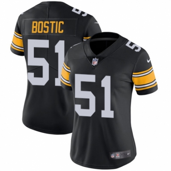 Women's Nike Pittsburgh Steelers #51 Jon Bostic Black Alternate Vapor Untouchable Limited Player NFL Jersey - Ujersey