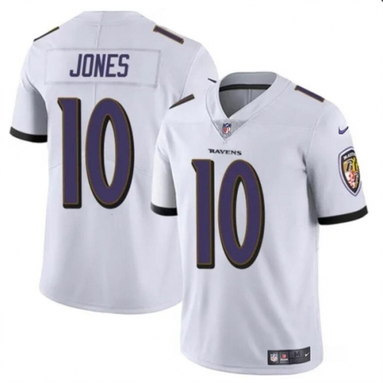 Men's Baltimore Ravens #10 Emory Jones White Vapor Limited Football Jersey - Ujersey