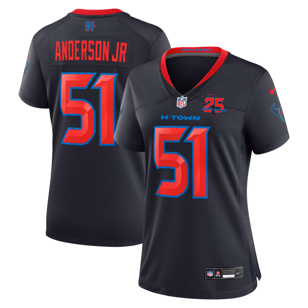 Women's Houston Texans Will Anderson Jr. Nike Navy Alternate 2 25th Season Game Jersey
