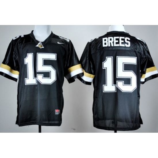 Men's Purdue Boilermakers #15 Drew Brees Black Jersey - Ujersey