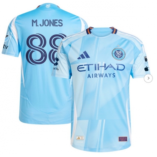 Men's New York City FC Malachi Jones adidas Light Blue 2025 The Excelsior Kit Authentic Player Jersey - Ujersey