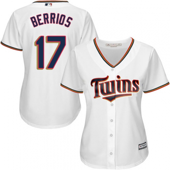 Women's Majestic Minnesota Twins #17 Jose Berrios Authentic White Home Cool Base MLB Jersey - Ujersey