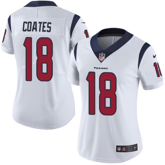 Women's Nike Houston Texans #18 Sammie Coates White Vapor Untouchable Limited Player NFL Jersey - Ujersey