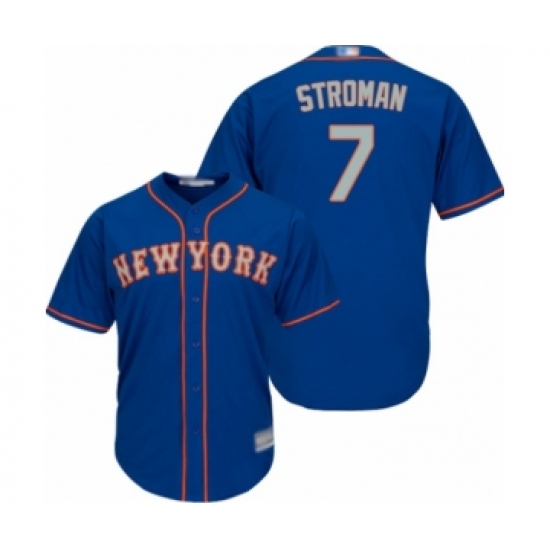 Youth New York Mets #7 Marcus Stroman Authentic Royal Blue Alternate Road Cool Base Baseball Jersey - Ujersey
