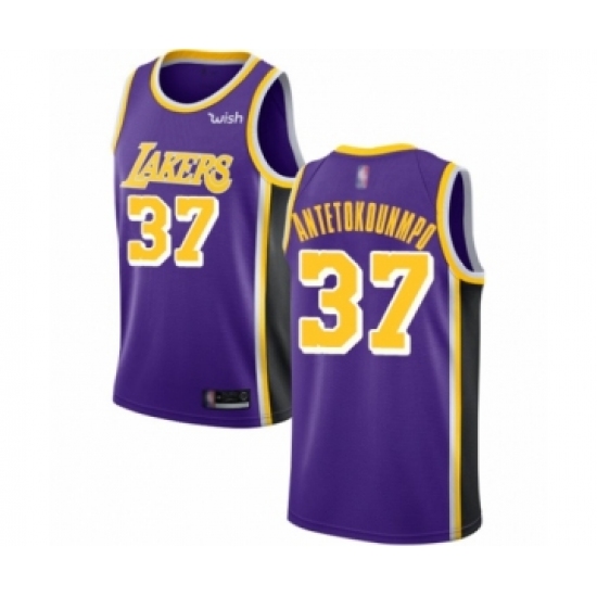 Women's Los Angeles Lakers #37 Kostas Antetokounmpo Authentic Purple Basketball Jersey - Statement Edition - Ujersey