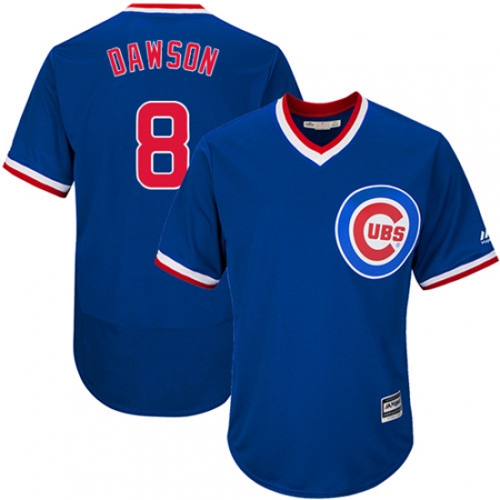 Men's Majestic Chicago Cubs #8 Andre Dawson Royal Blue Flexbase Authentic Collection Cooperstown MLB Jersey - Ujersey
