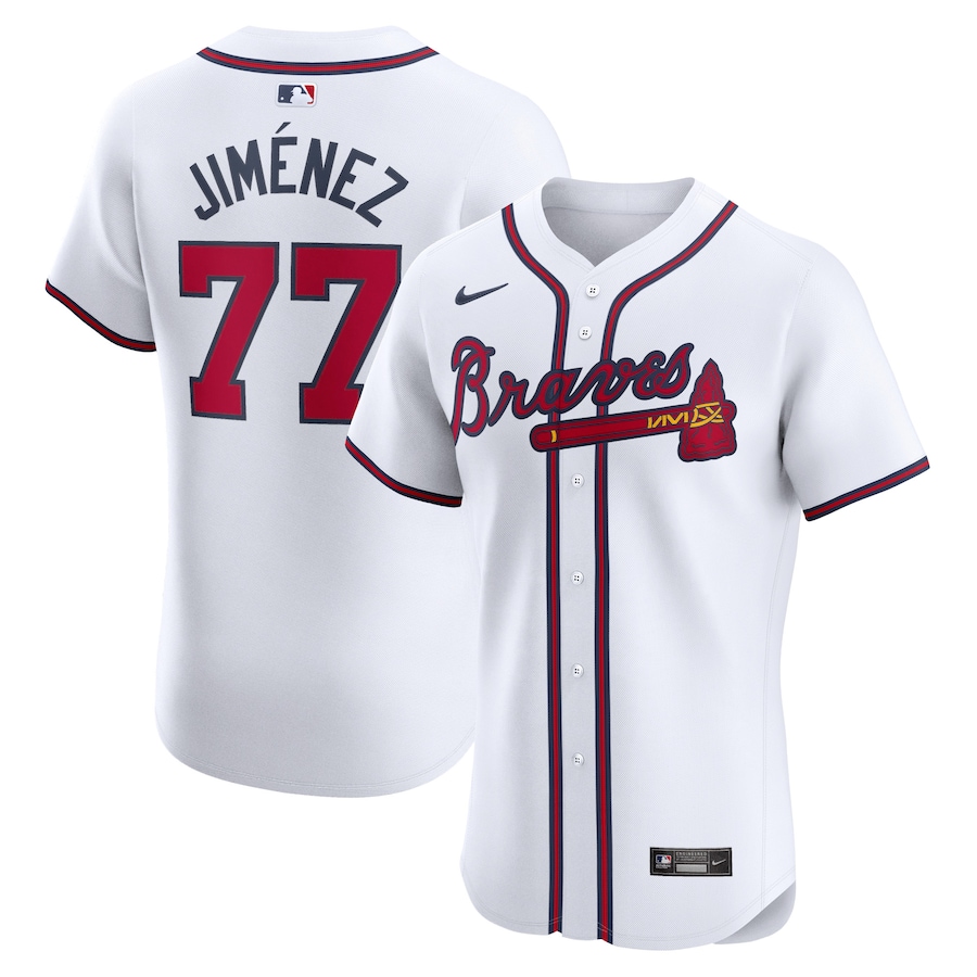 Men's Atlanta Braves Joe Jimenez Nike White Home Elite Player Jersey - Ujersey NHL