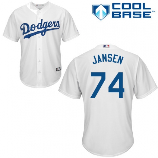 Men's Majestic Los Angeles Dodgers #74 Kenley Jansen Replica White Home Cool Base MLB Jersey - Ujersey