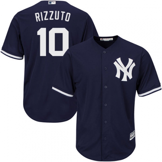Men's Majestic New York Yankees #10 Phil Rizzuto Replica Navy Blue Alternate MLB Jersey - Ujersey