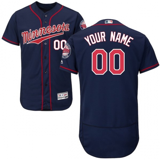 Men's Minnesota Twins Majestic Alternate Navy Flex Base Authentic Collection Custom Jersey - Ujersey
