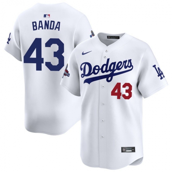 Men's Los Angeles Dodgers #43 Anthony banda White 2024 World Series Stitched Baseball Jersey - Ujersey