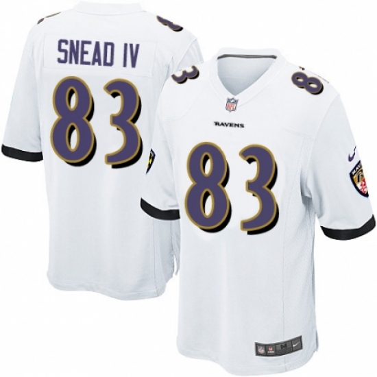 Men's Nike Baltimore Ravens #83 Willie Snead IV Game White NFL Jersey - Ujersey